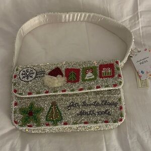 Embellished Holiday Shoulder Bag